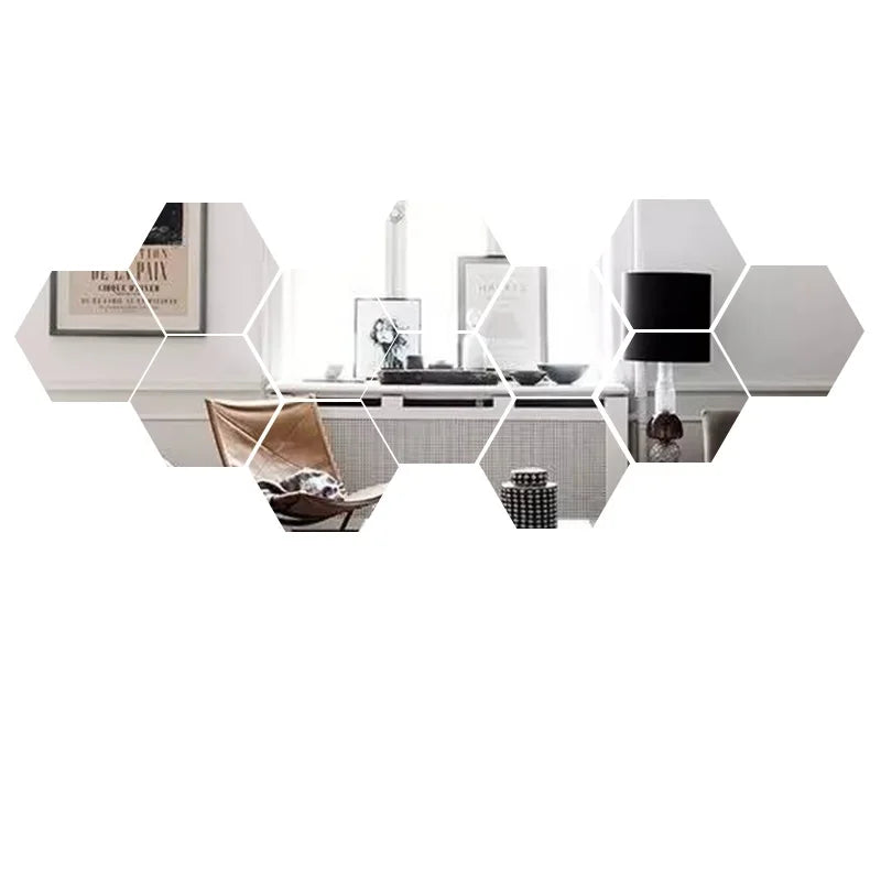 Set 12 Oglinzi Acrilice Hexagonale