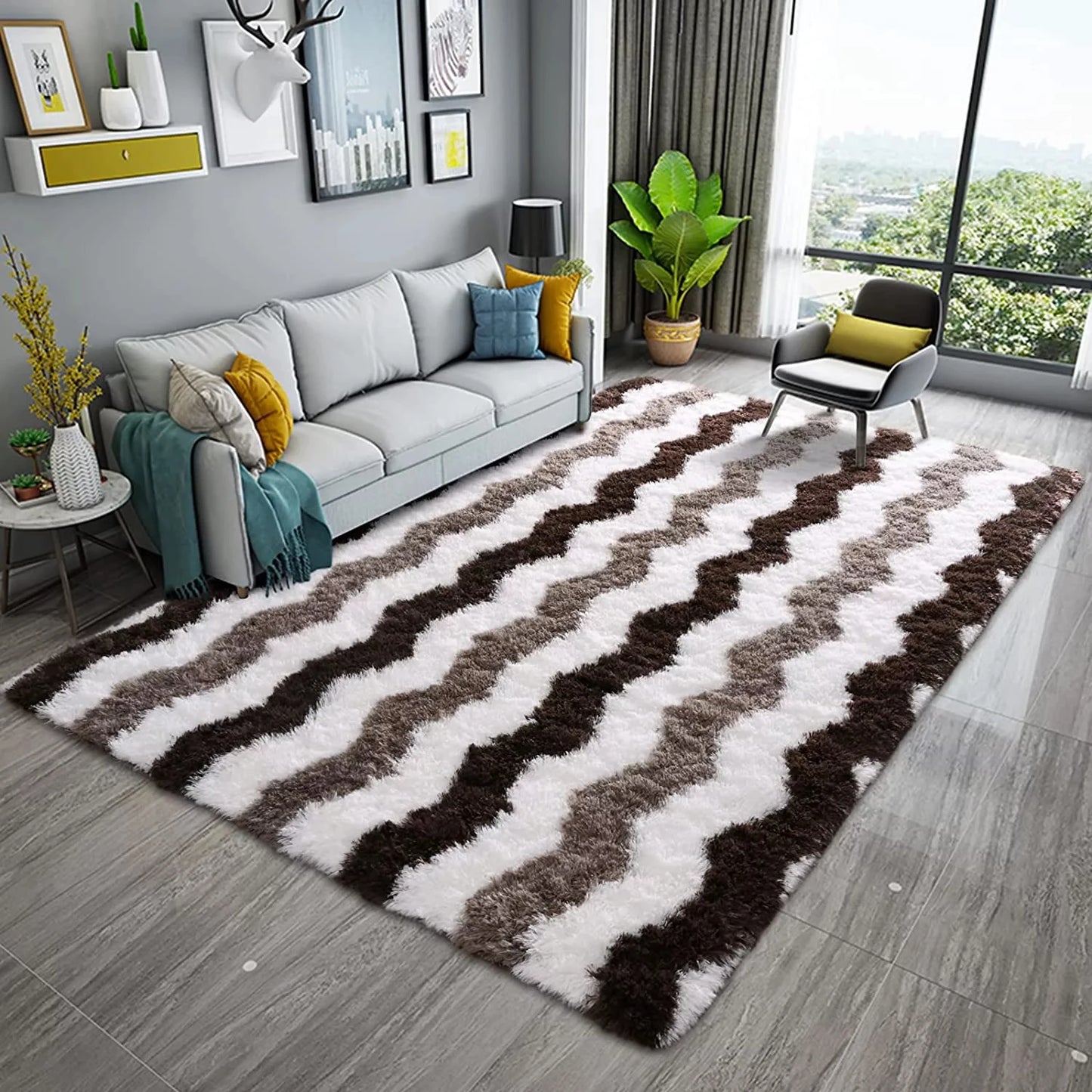 Covor Shaggy "Zebra Waves"